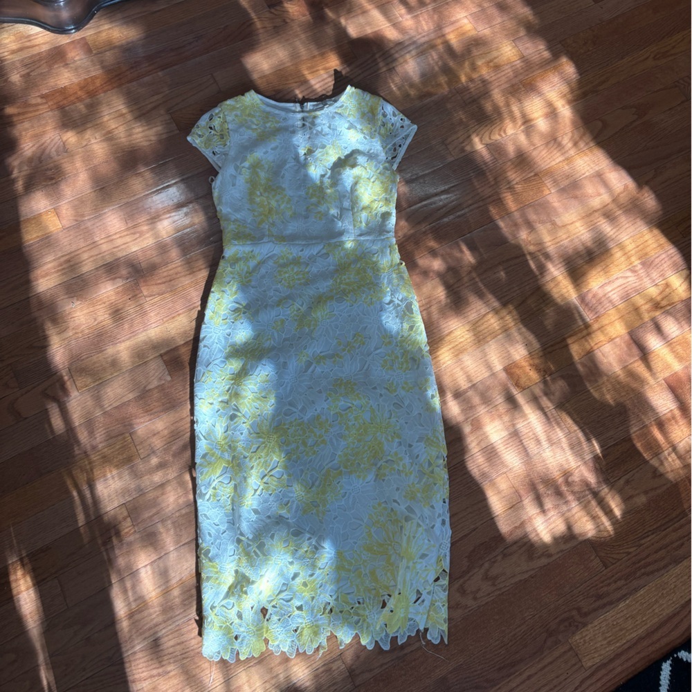 Lace Easter Yellow and White Floral Lace Maxi Dress from Ireland - Picture 2 of 4